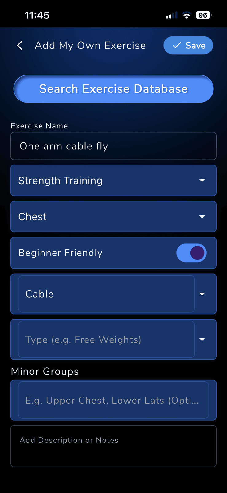 Create a custom exercise