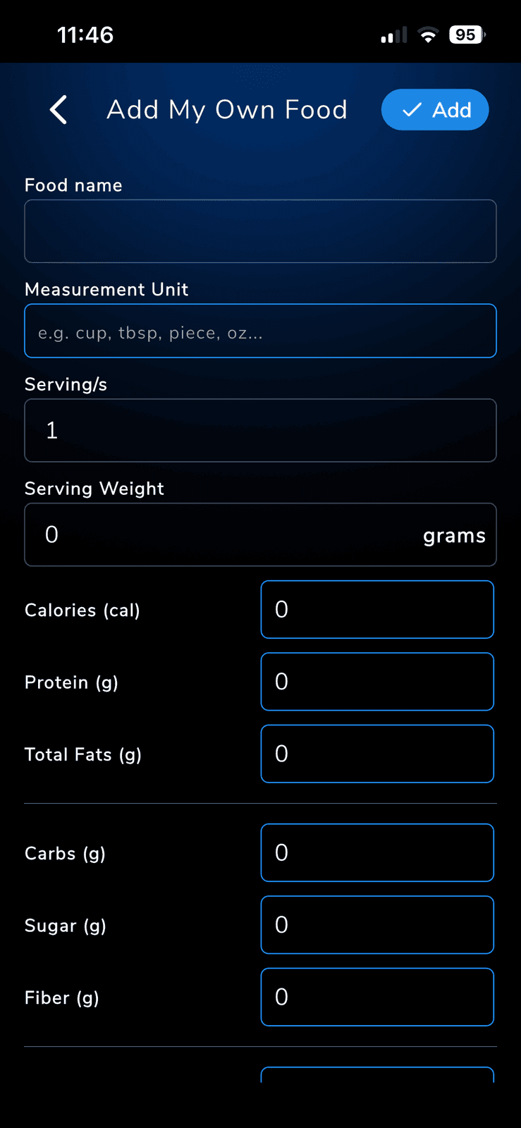 Create a custom food item