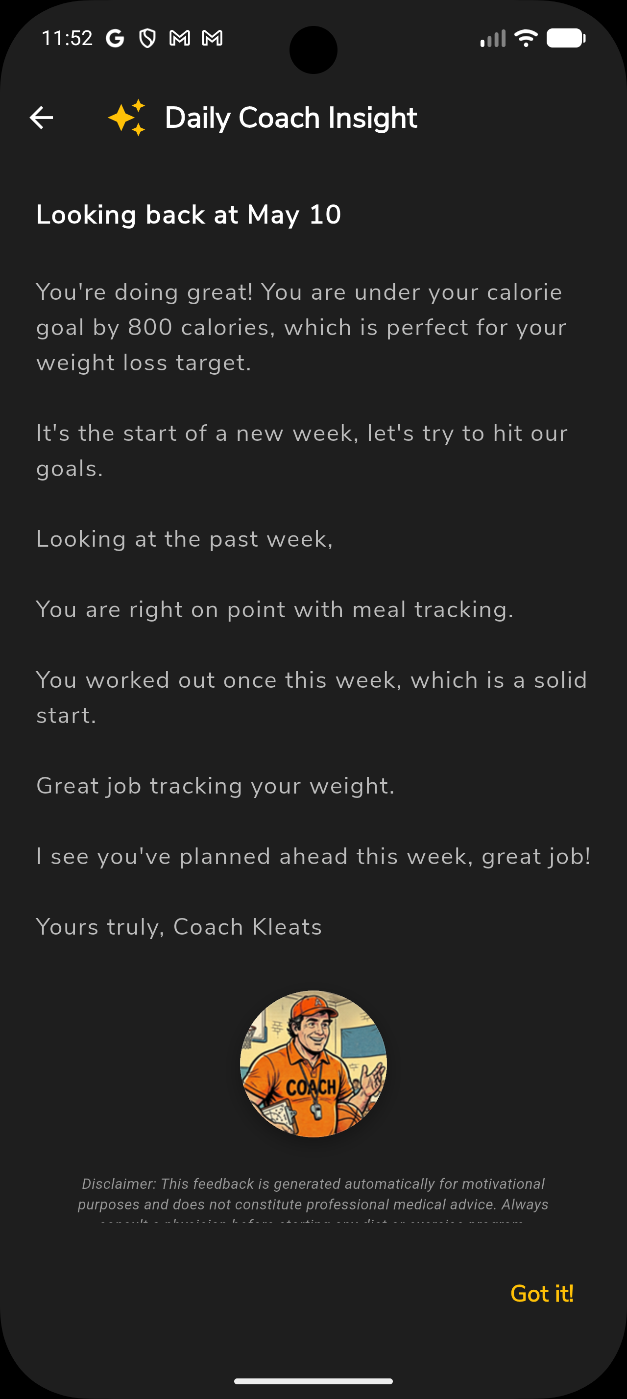 Algorithmic Coaching with Coach Kleats